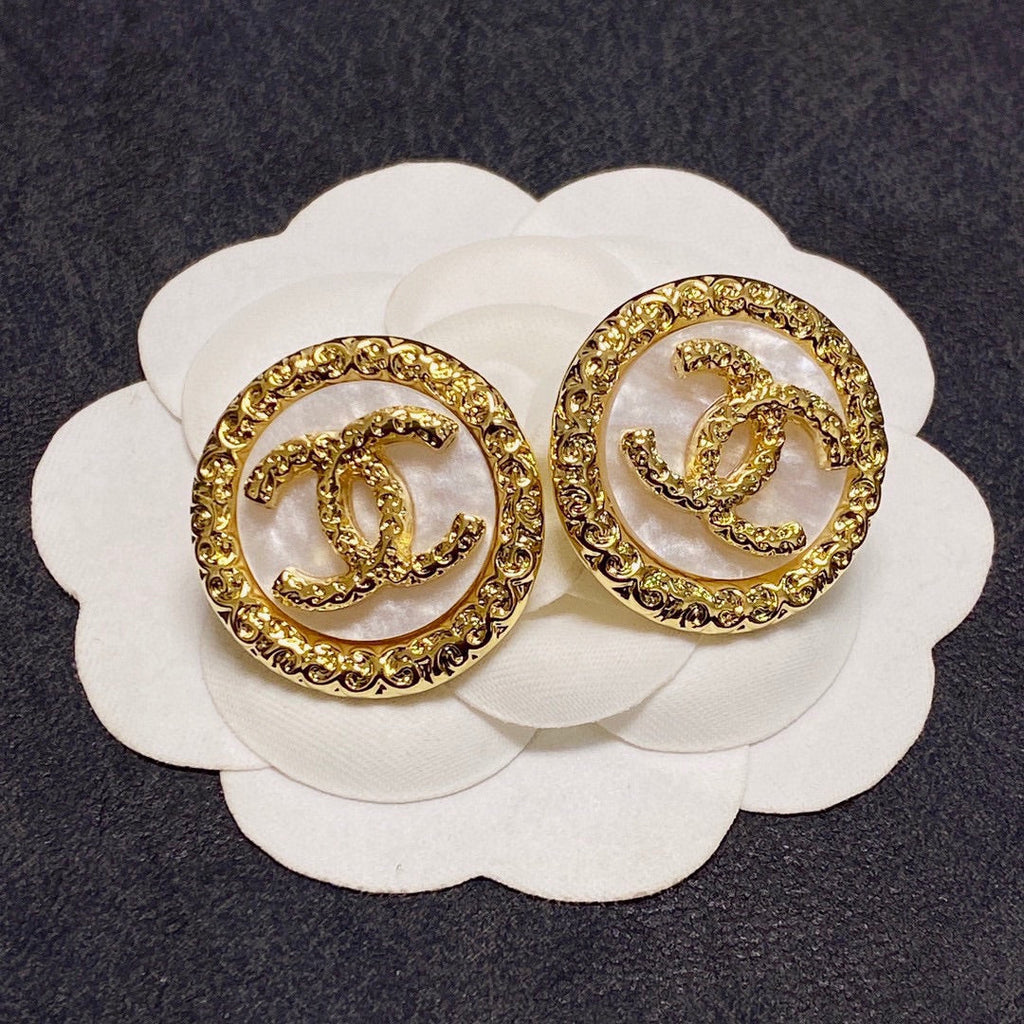 18K Chanel Crystal Earrings