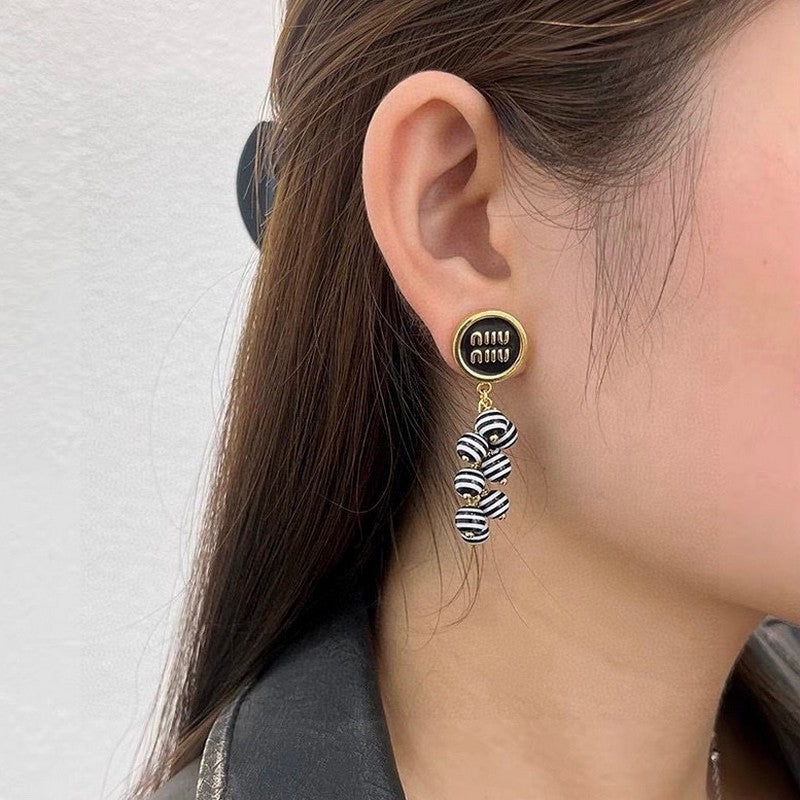 18K Miu Miu Blue & Pink Ball Earrings