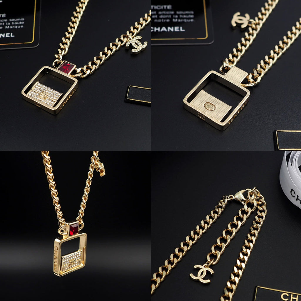 18K Chanel Red Bag Pendant Necklace