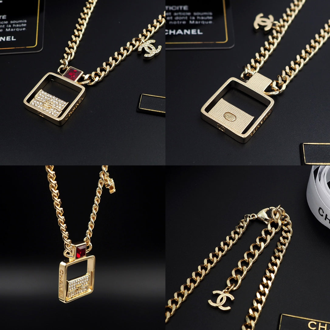 18K Chanel Red Bag Pendant Necklace