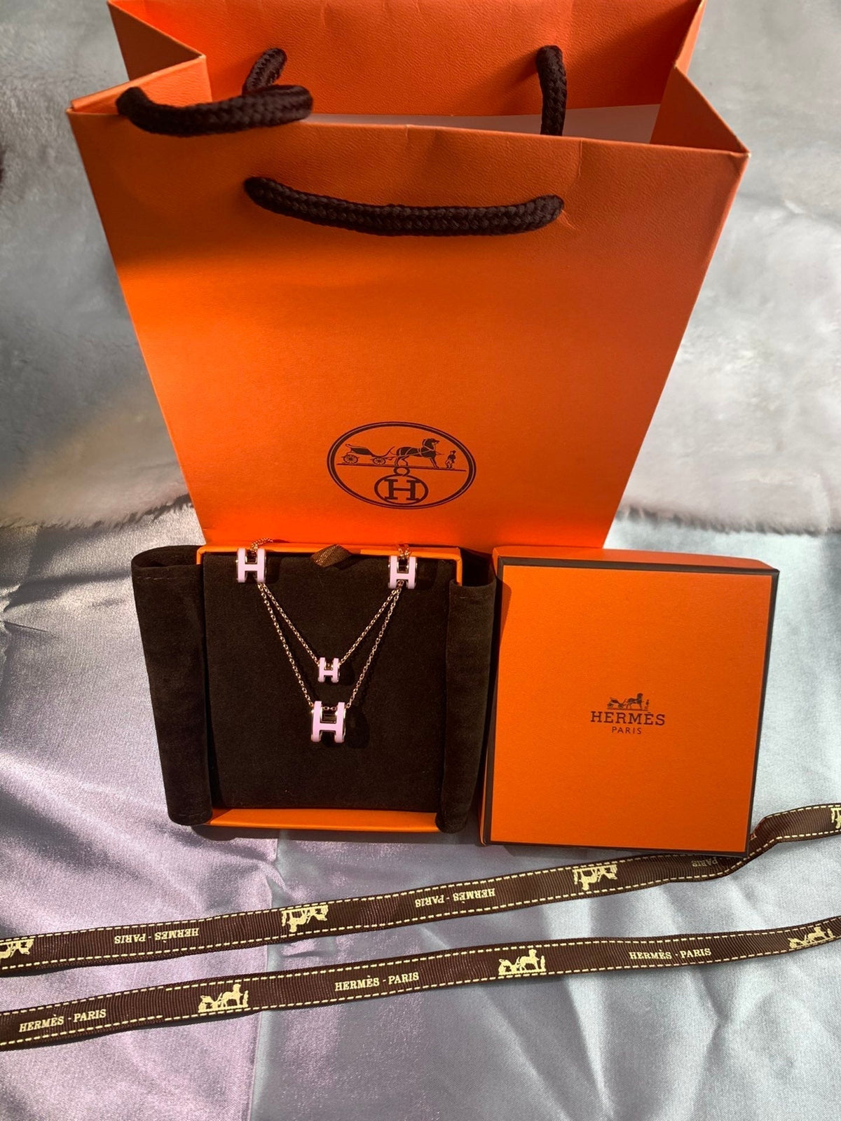 18K Mini Pop Hermès Pink Necklace