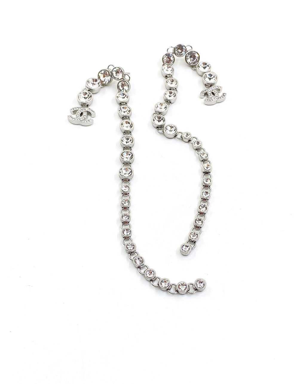 18K Chanel Long Crystal Earrings