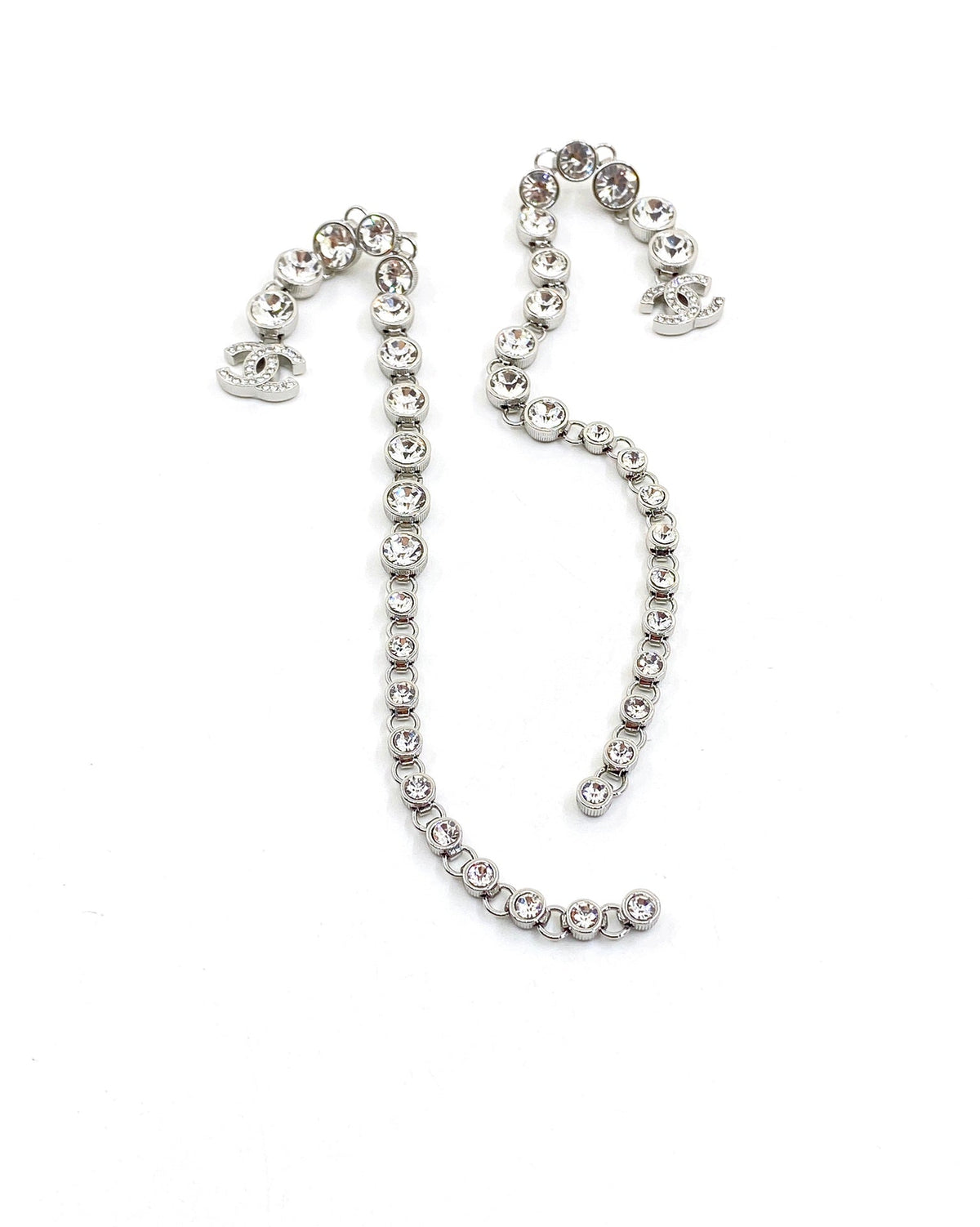 18K Chanel Long Crystal Earrings