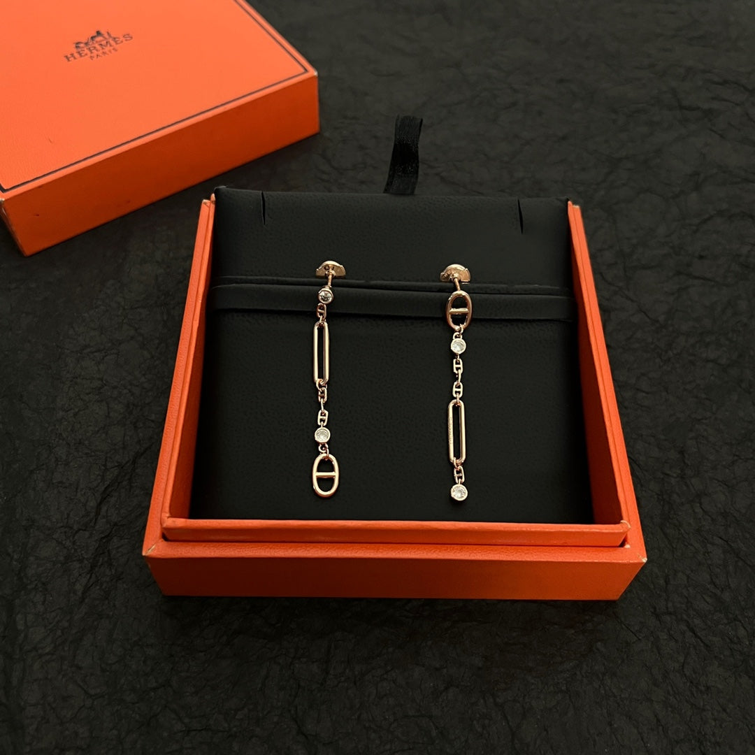 18K Chaine D'ancre Chaos Hermès Earrings