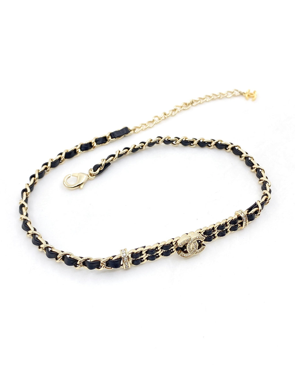 18K Chanel Leather Choker Necklace