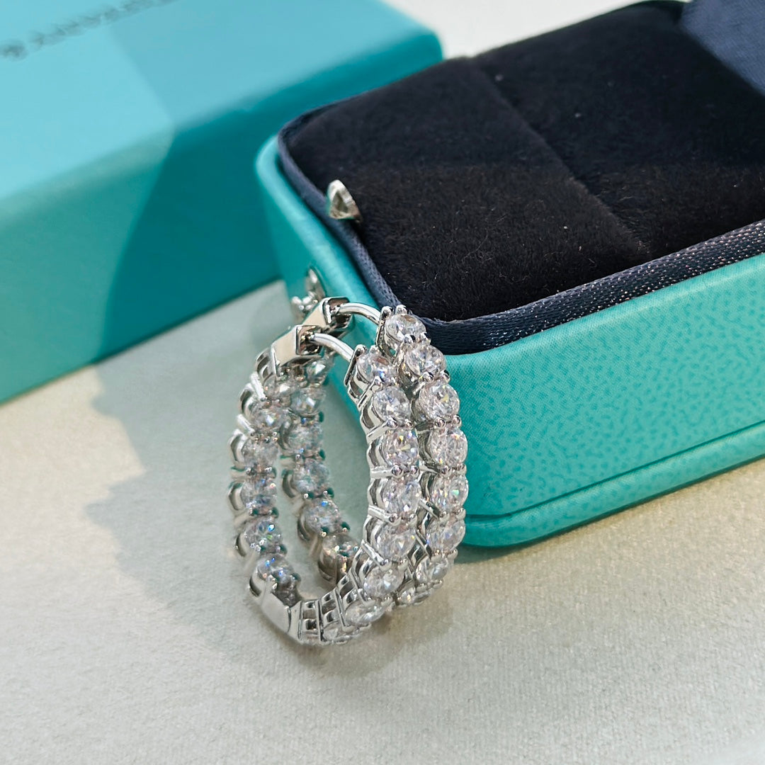 18K Tiffany & Co. Hoop Diamonds Earrings