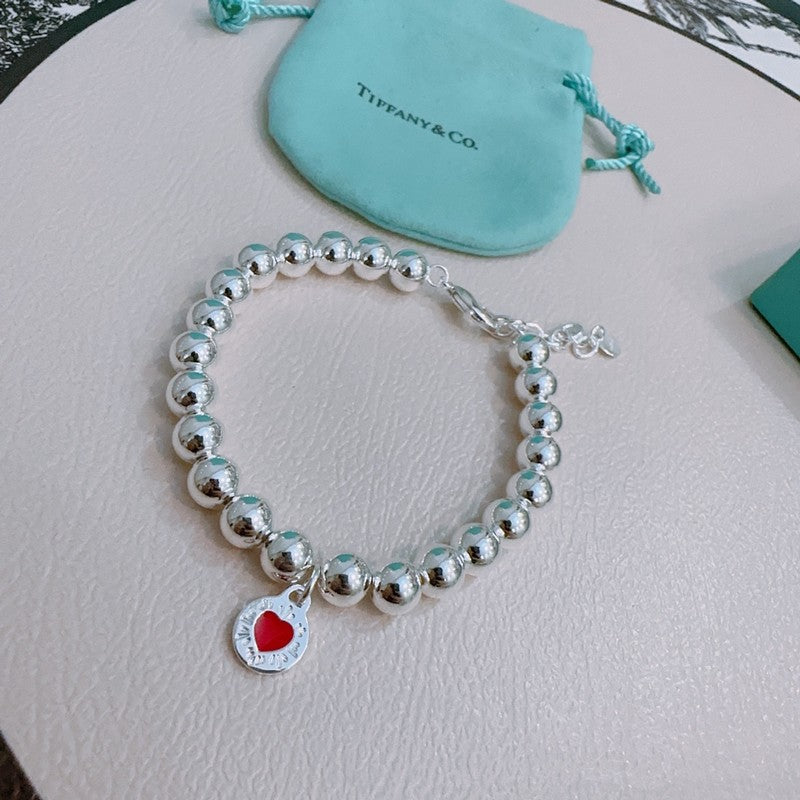18K Return to Tiffany & Co. Red Heart Bead Bracelet