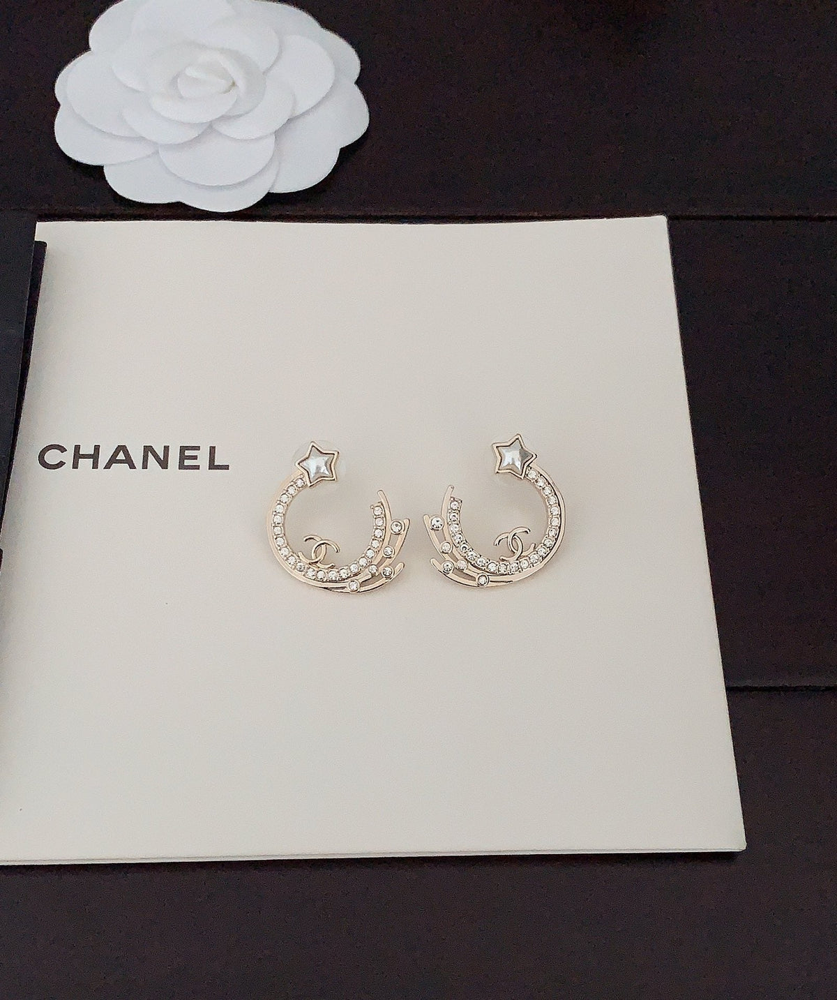18K Chanel Crystals Earrings