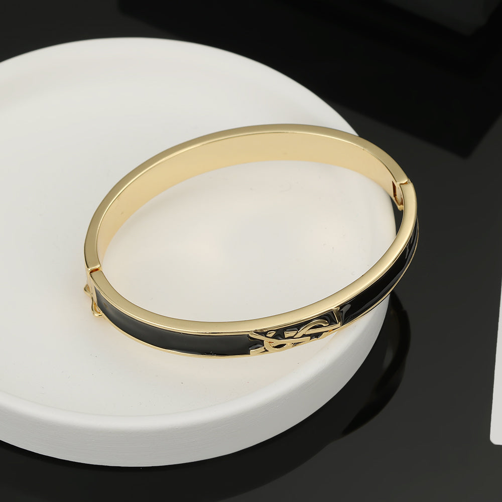 18K Saint Laurent YSL Black Bracelet