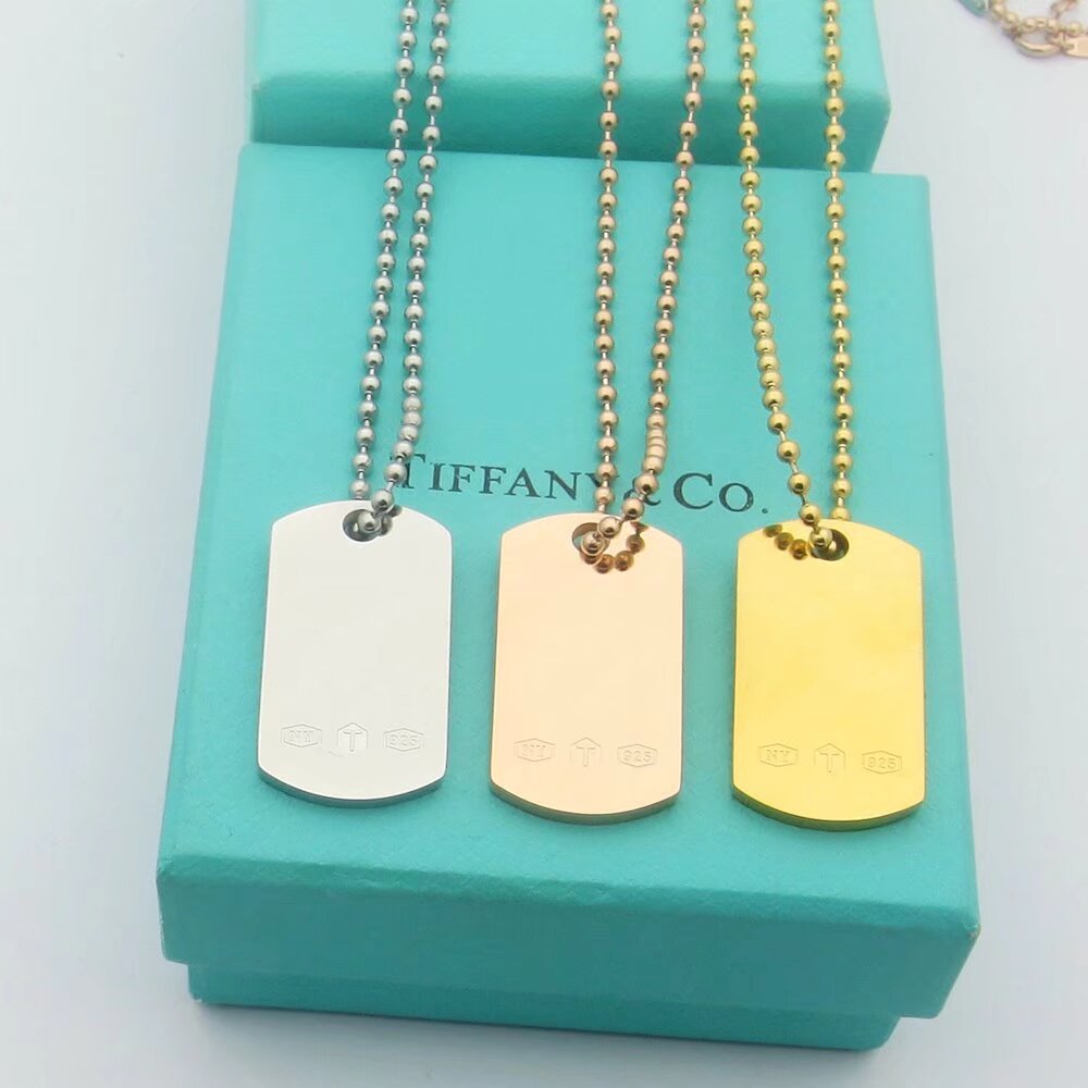 18K Tiffany & Co. 1837 Makers I.D. Tag Pendant Necklace