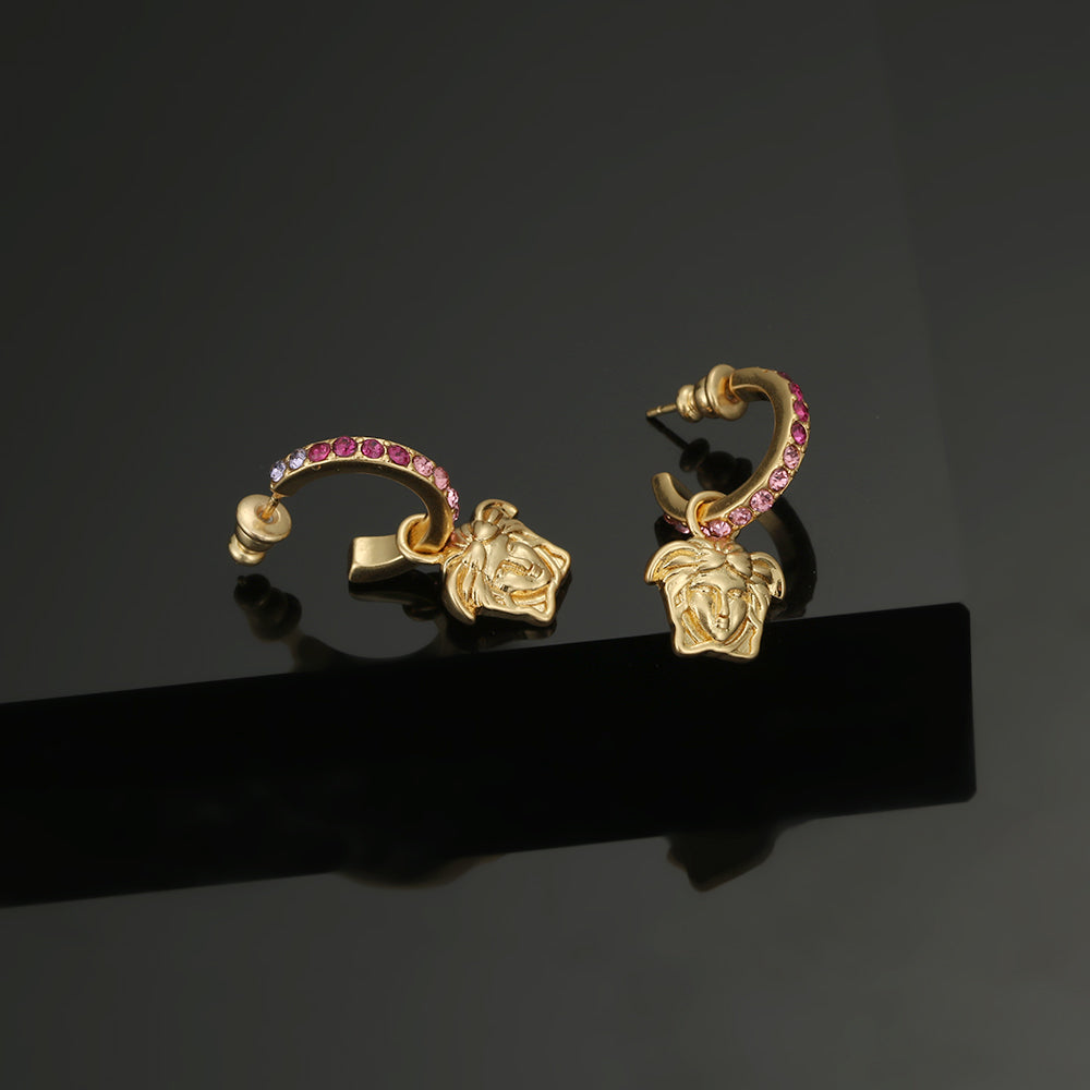 18K Versace Pink Crystals Earrings