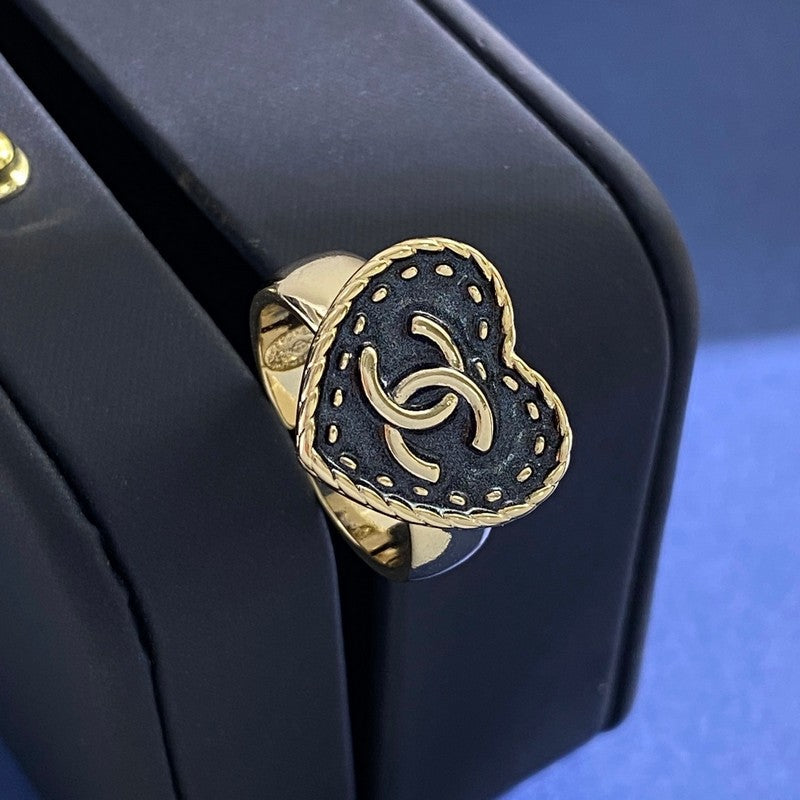 18K Chanel Black Open Ring