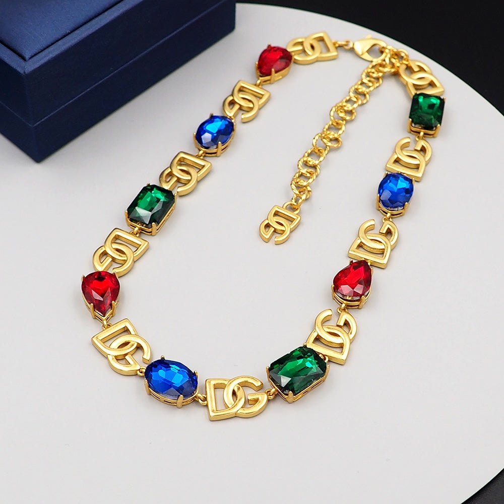 18K Dolce & Gabbana DG Crystals Choker Necklace