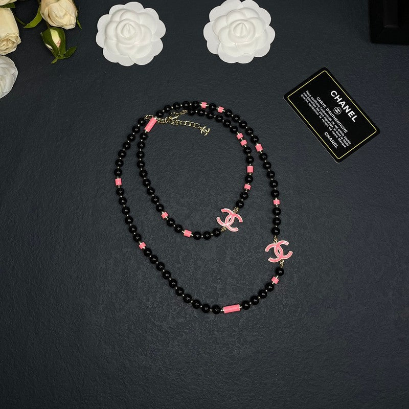 18K Chanel 24B Black Pearls Necklace