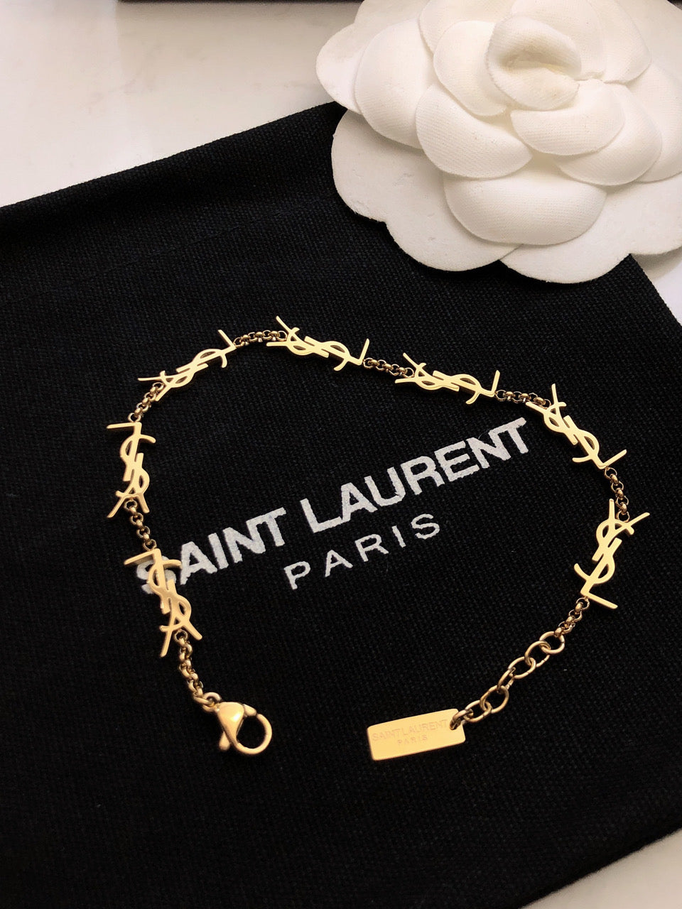 18K Saint Laurent YSL Mini Cassan Bracelet