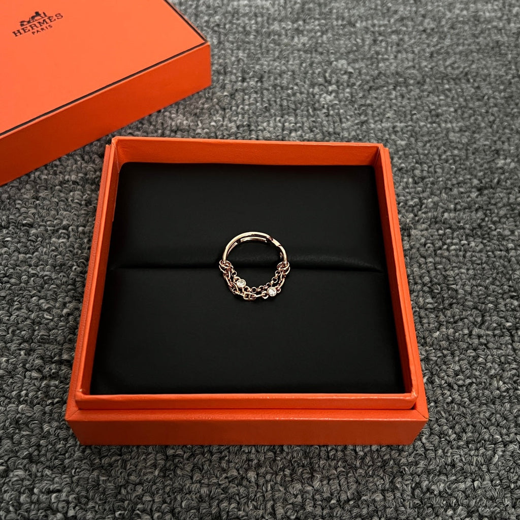 18K Chaine D'Ancre Chaos Hermès Ring