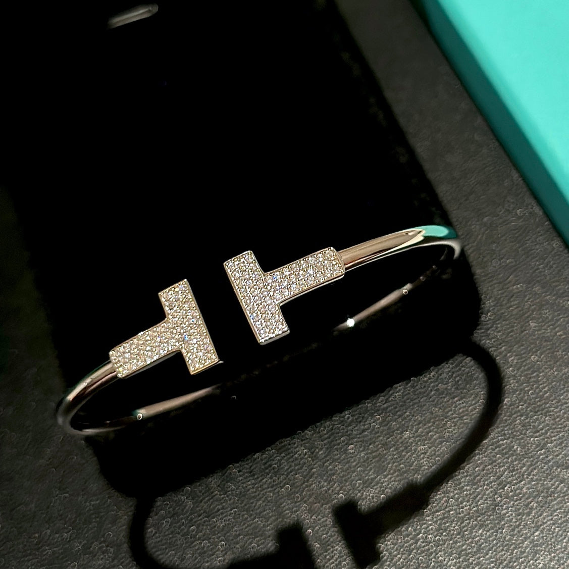 18K Tiffany & Co. Wide Diamond Wire Bracelet