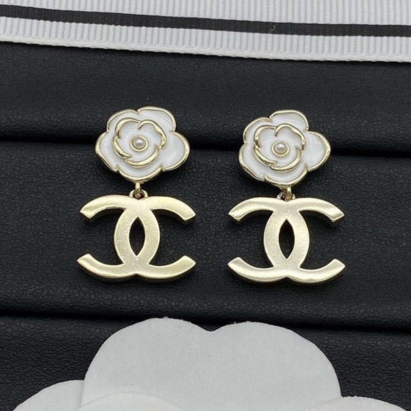 18K Chanel Camellia Earrings