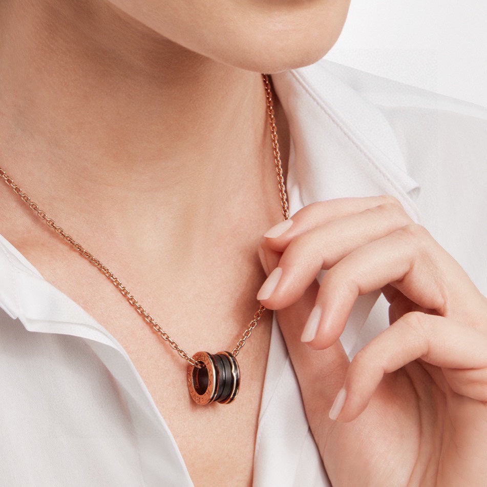 18K BVLGARI B.ZERO1 Black Ceramic Necklace