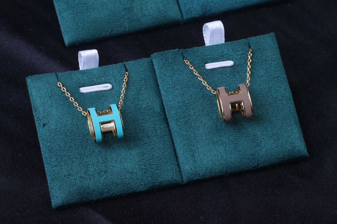 18K Mini Pop Hermès Blue Necklace