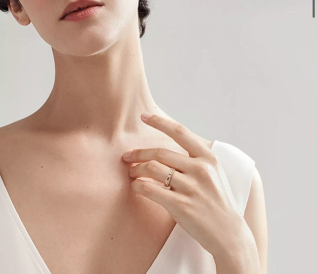 18K Tiffany & Co. Narrow Pave Diamond Ring