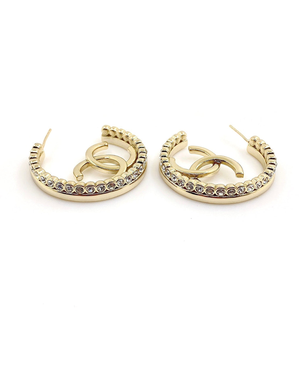 18K Chanel Circle Crystals Earrings