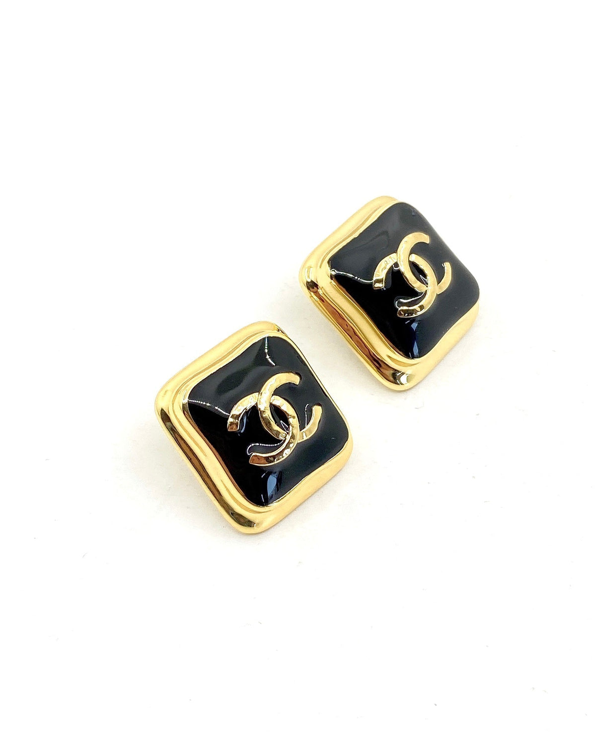 18K Square Chanel Earrings