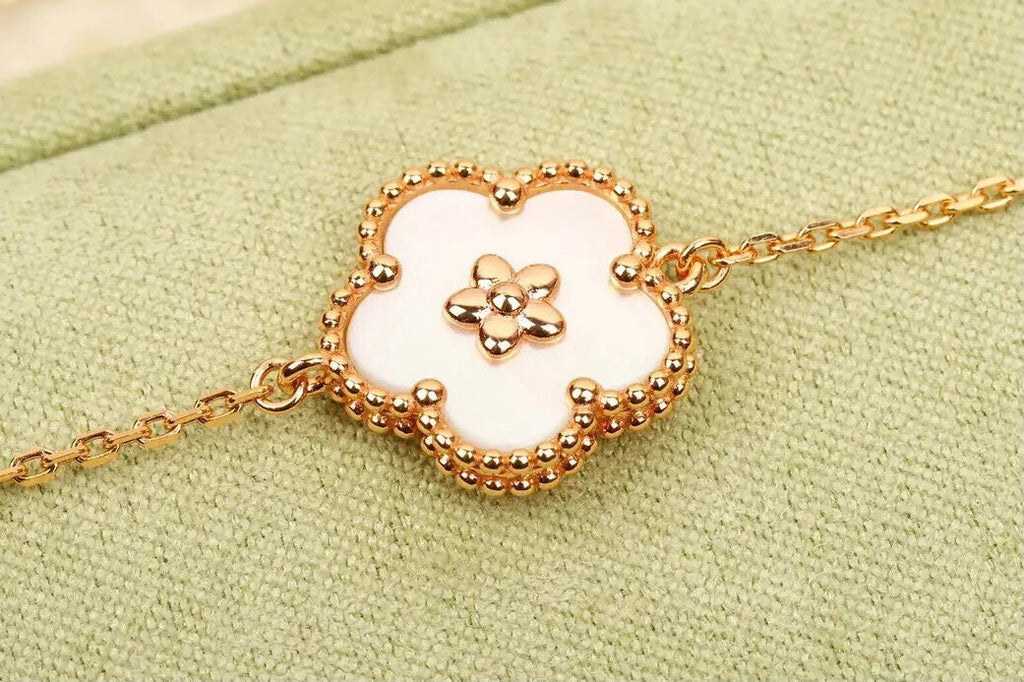 18K Van Cleef & Arpels Lucky Spring Plum Blossom Bracelet