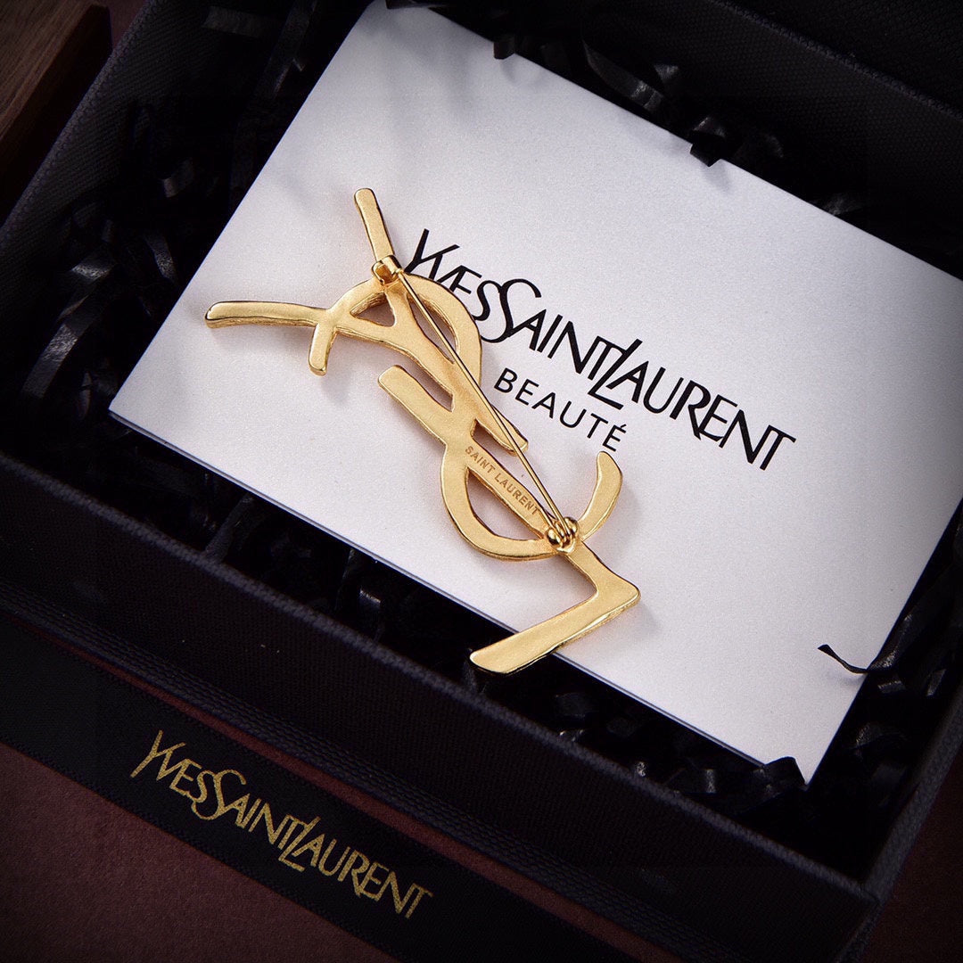 18K Saint Laurent YSL Vintage Brooch
