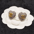 18K Chanel Heart Diamonds Earrings