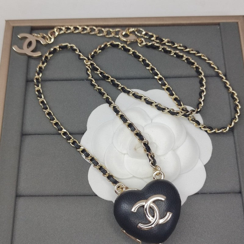 18K Chanel Black Heart Gold Necklace