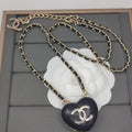 18K Chanel Black Heart Gold Necklace