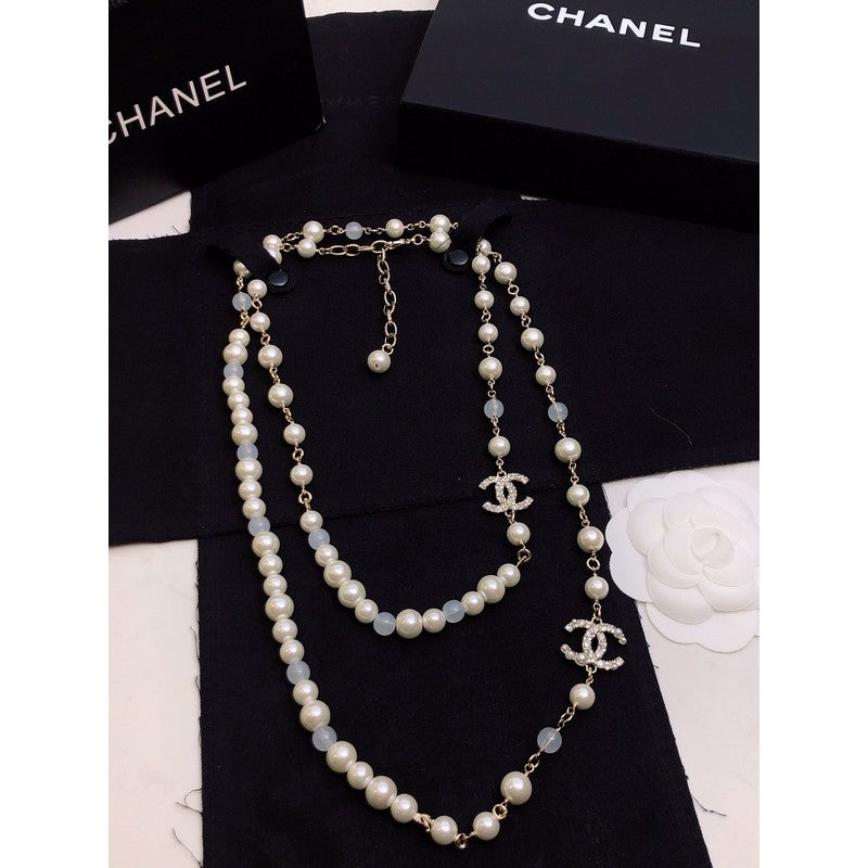 18K Chanel Long Pearl Necklace