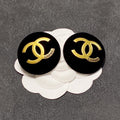 18K Chanel Black Yellow Gold Earrings