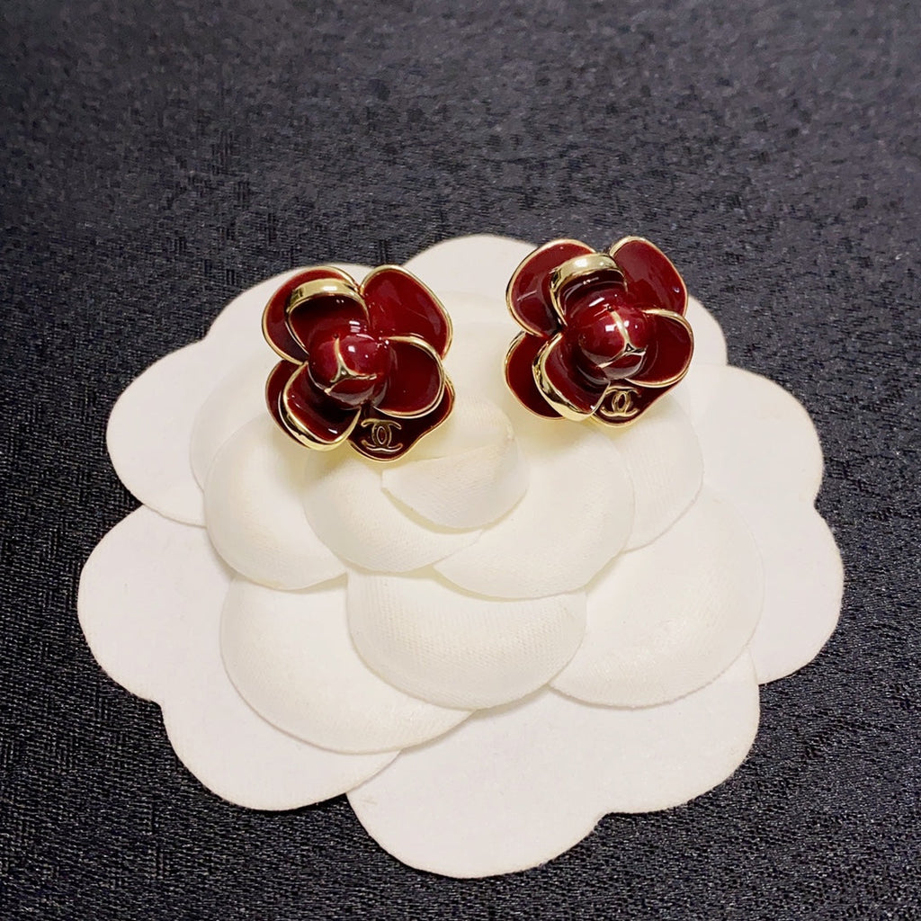 18K Chanel Camellia Earrings