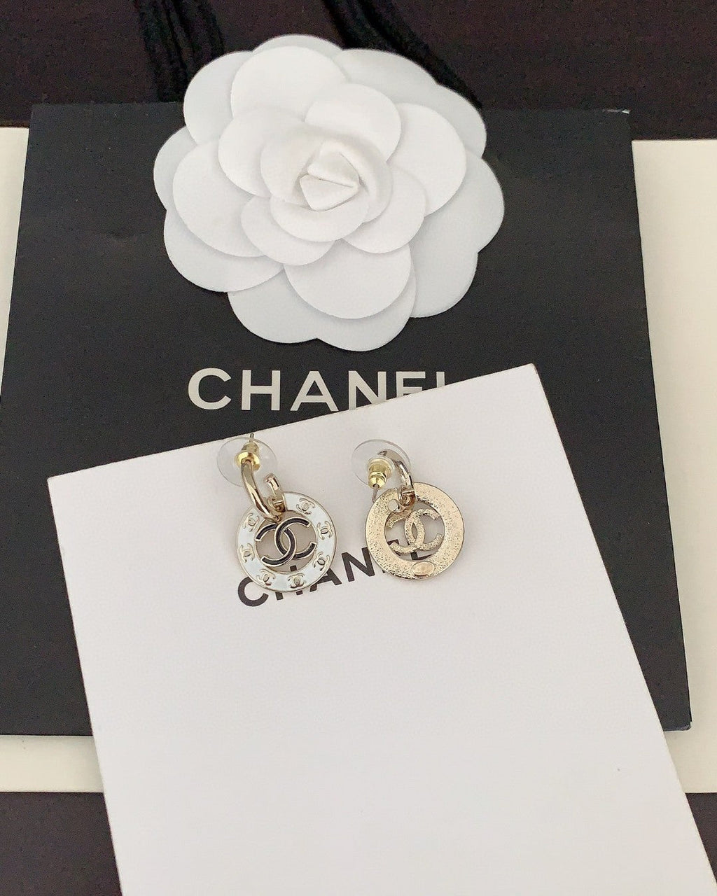 18K Chanel Circle Earrings