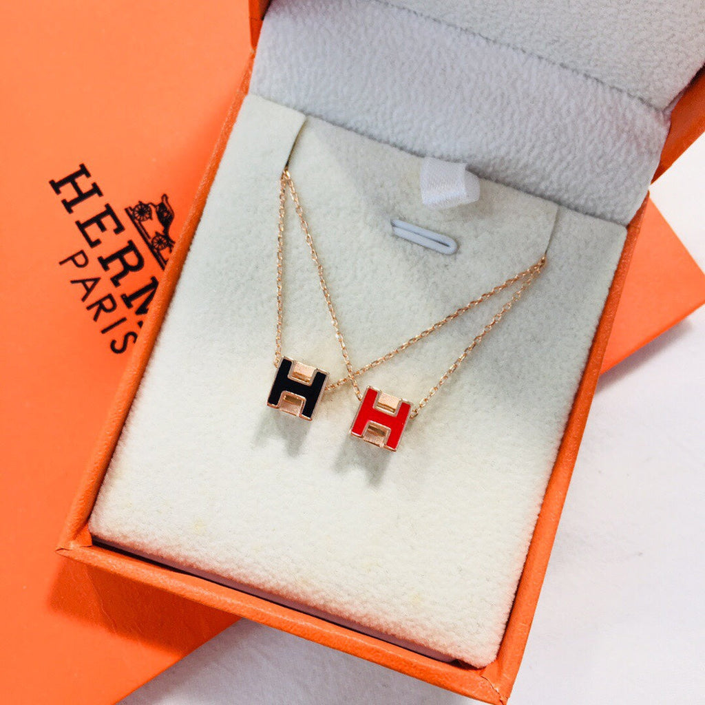 18K Cage D'H White Hermès Necklace