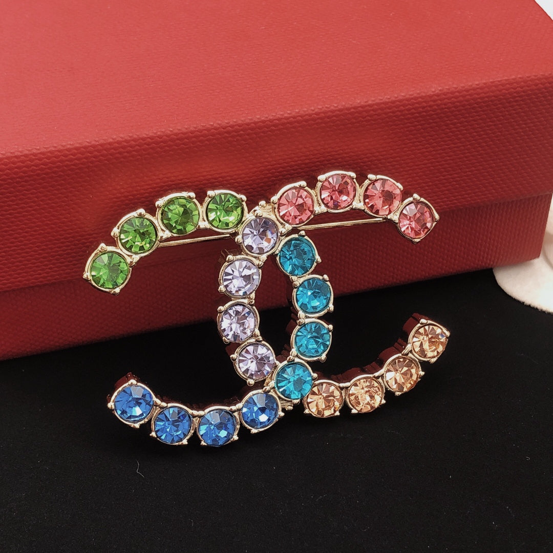 18K Chanel Color Crystals Brooch