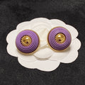 18K Chanel Purple Resin Earrings