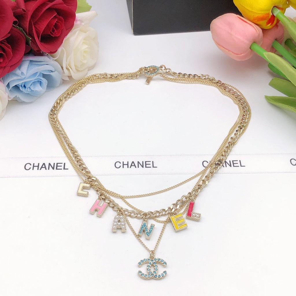 18K Chanel Color Typo Necklace