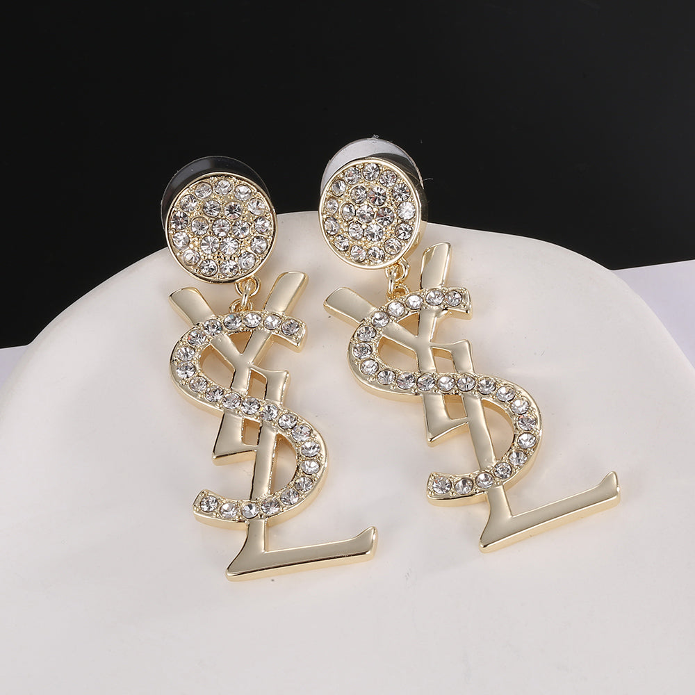 18K Saint Laurent YSL Diamonds Earrings