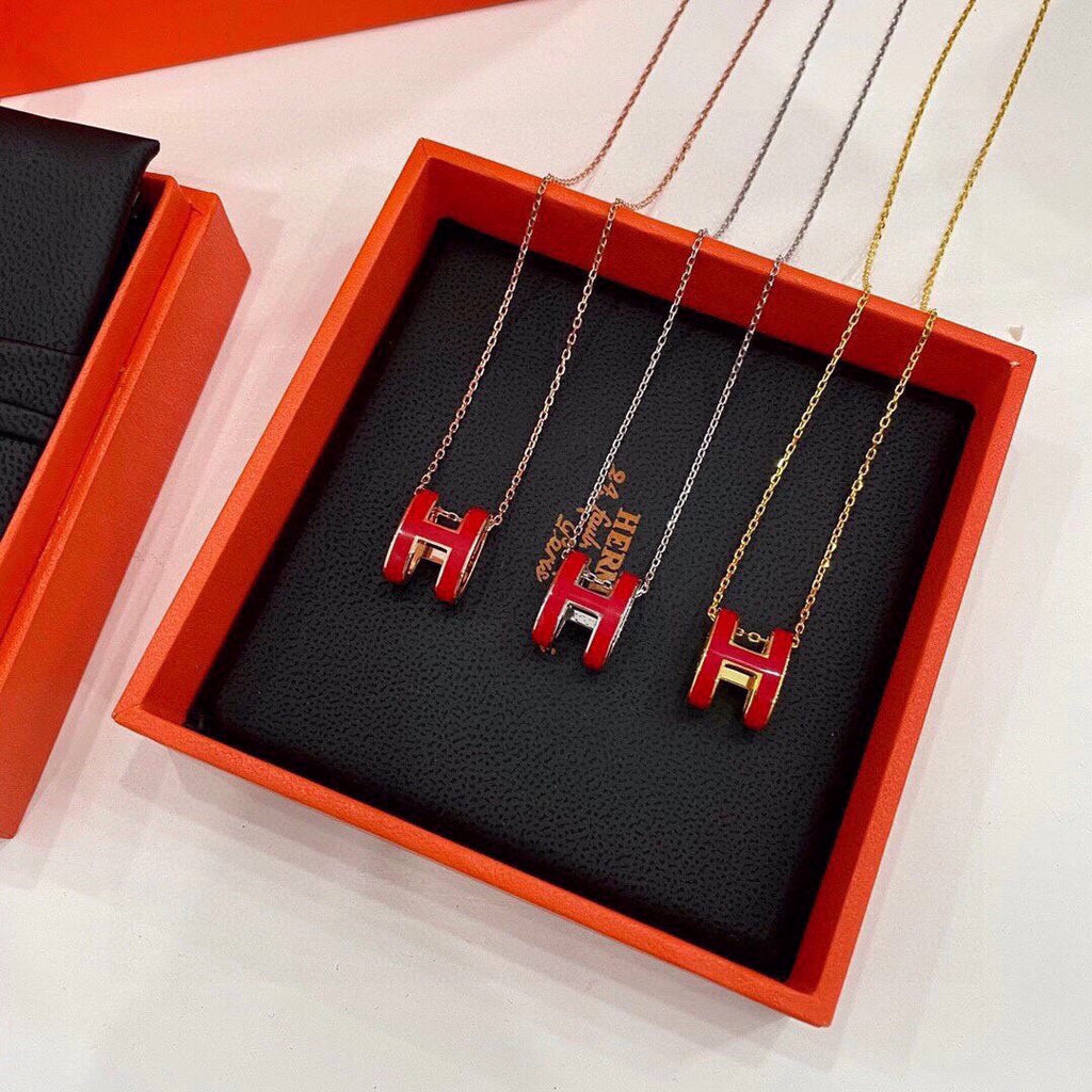18K Mini Pop Hermès Red Necklace