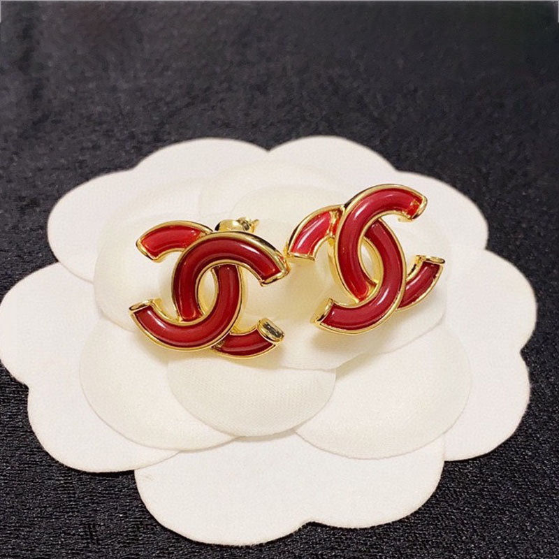 18K Chanel Red Earrings