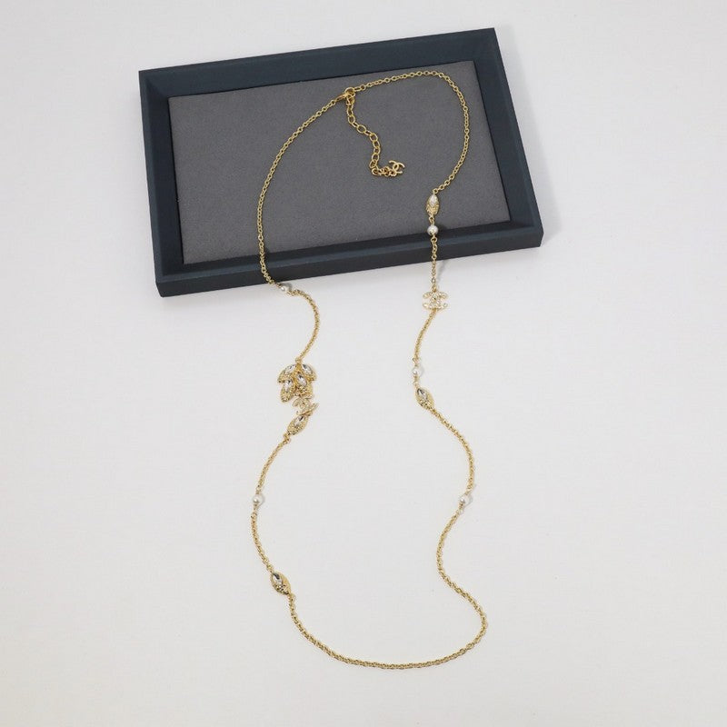 18K Chanel Vintage Crystal Long Necklace