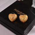 18K Saint Laurent YSL Heart Earrings