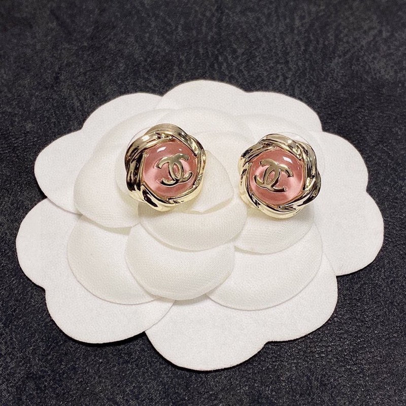 18K Chanel Pink Earrings