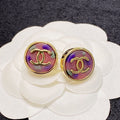 18K Chanel Colorful Round Earrings