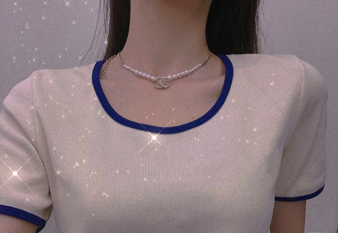 18K Chanel Pearls Choker Necklace