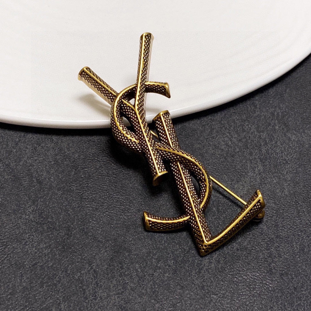 18K Saint Laurent YSL Classic Brooch