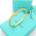 18K Tiffany & Co. T1 Wide Diamond Bangle Bracelet